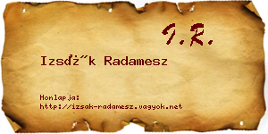 Izsák Radamesz névjegykártya